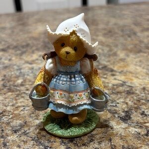 Cherished Teddies Figurine with Blue and White Dress